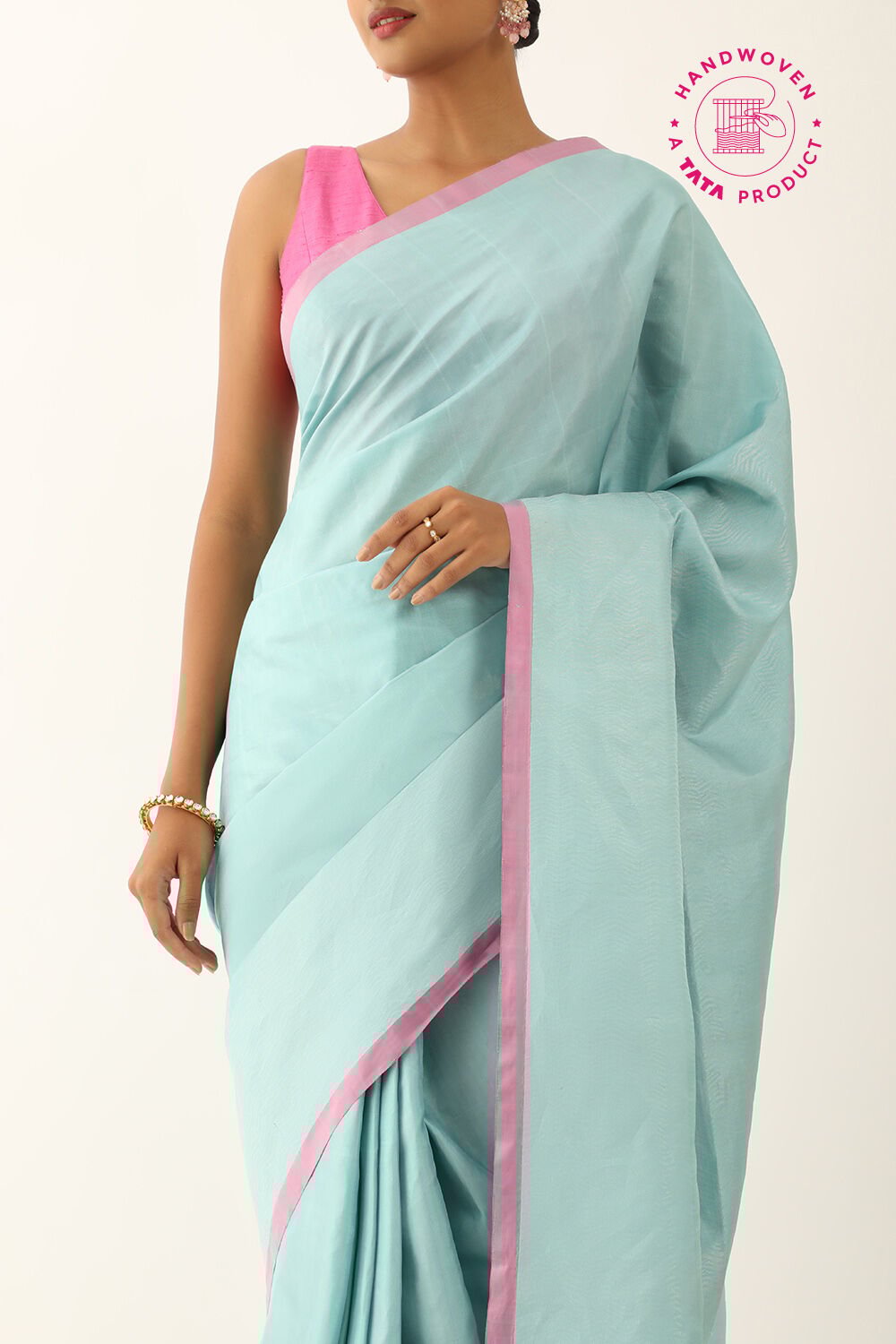 Light Blue Pure Silk Woven South Saree image number null