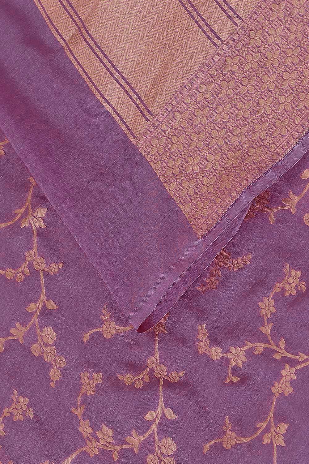 Purple Pure Silk Banarasi Saree image number null