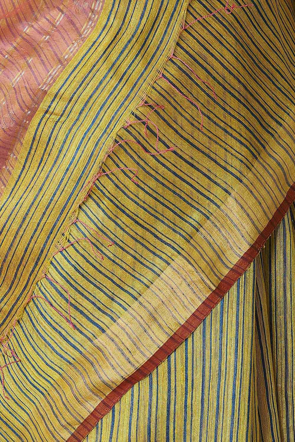 Dark Yellow Pure Silk Vanya Jamdani Saree image number null