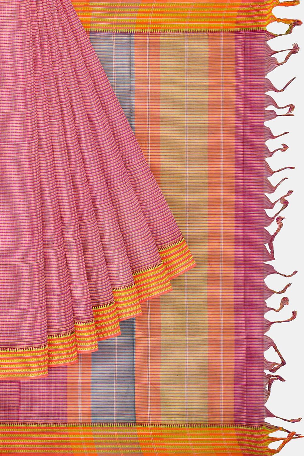 Red Pure Cotton Naranyanpet Saree image number null