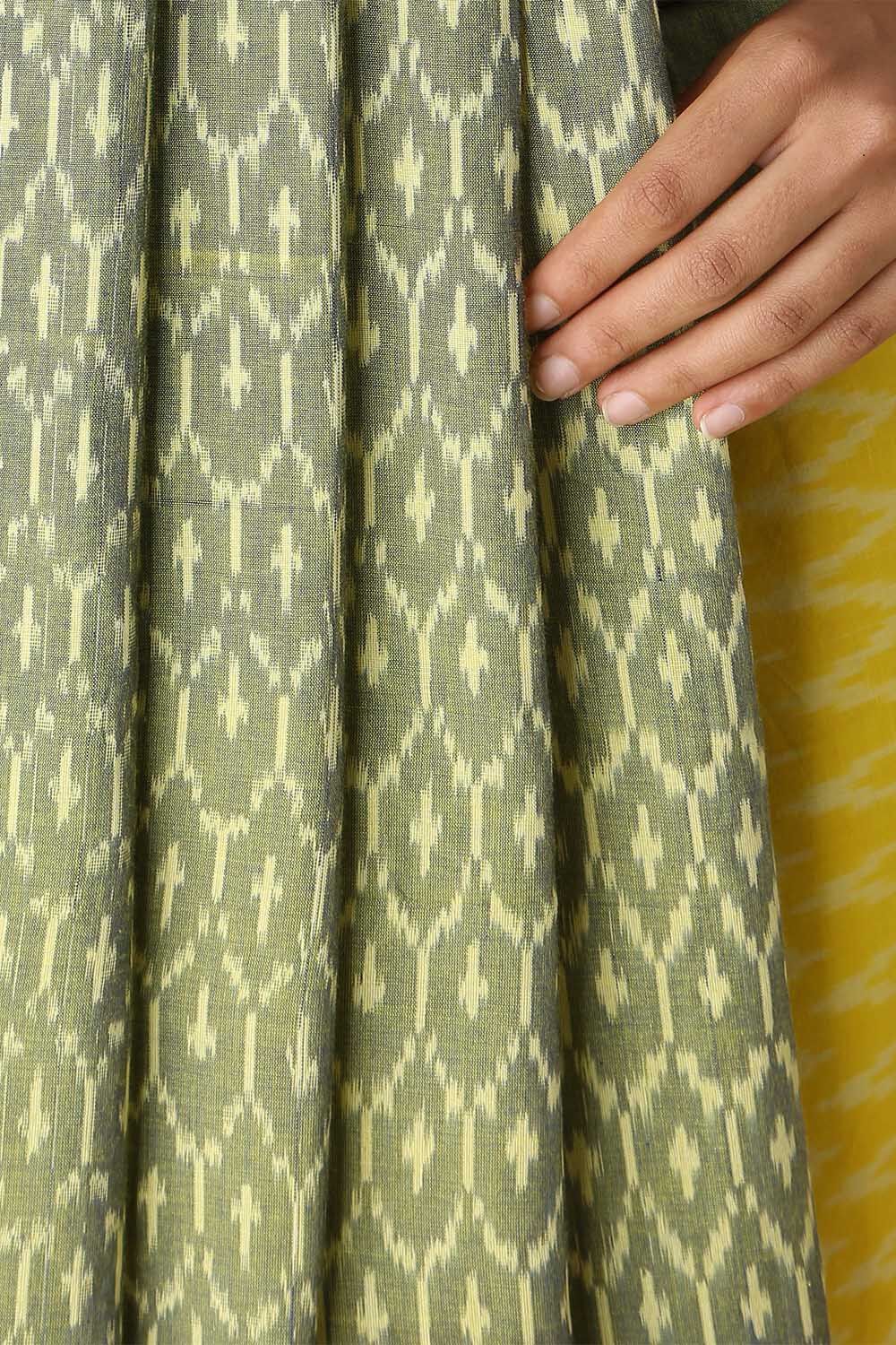 Light Yellow Pure Cotton Pochampalli Ikat Saree image number null