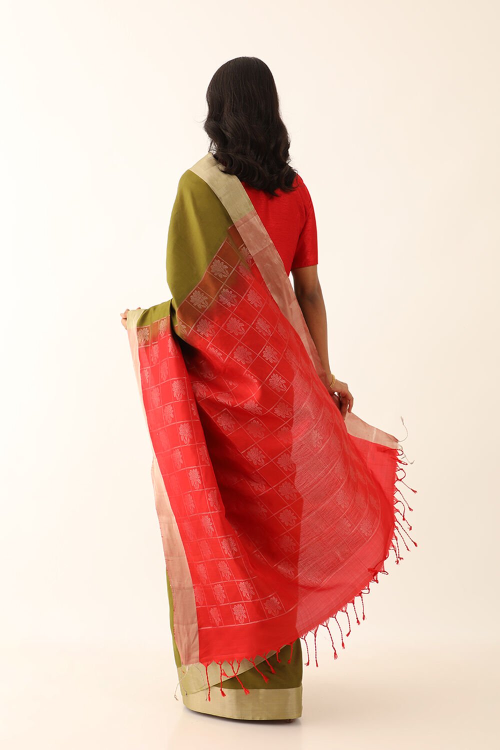 Green Woven Pure Soft South Saree image number null