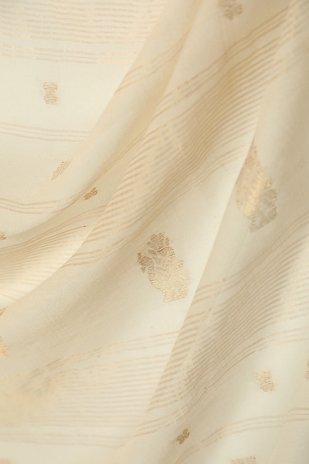 White Woven Pure Silk Cotton Bengal Saree image number null