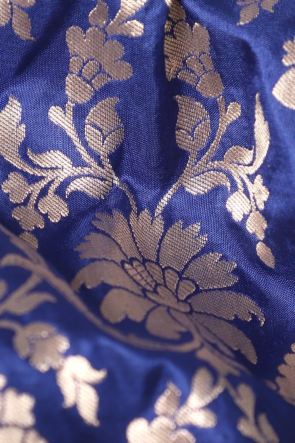 Dark Blue Pure Silk Banarasi Saree image number null