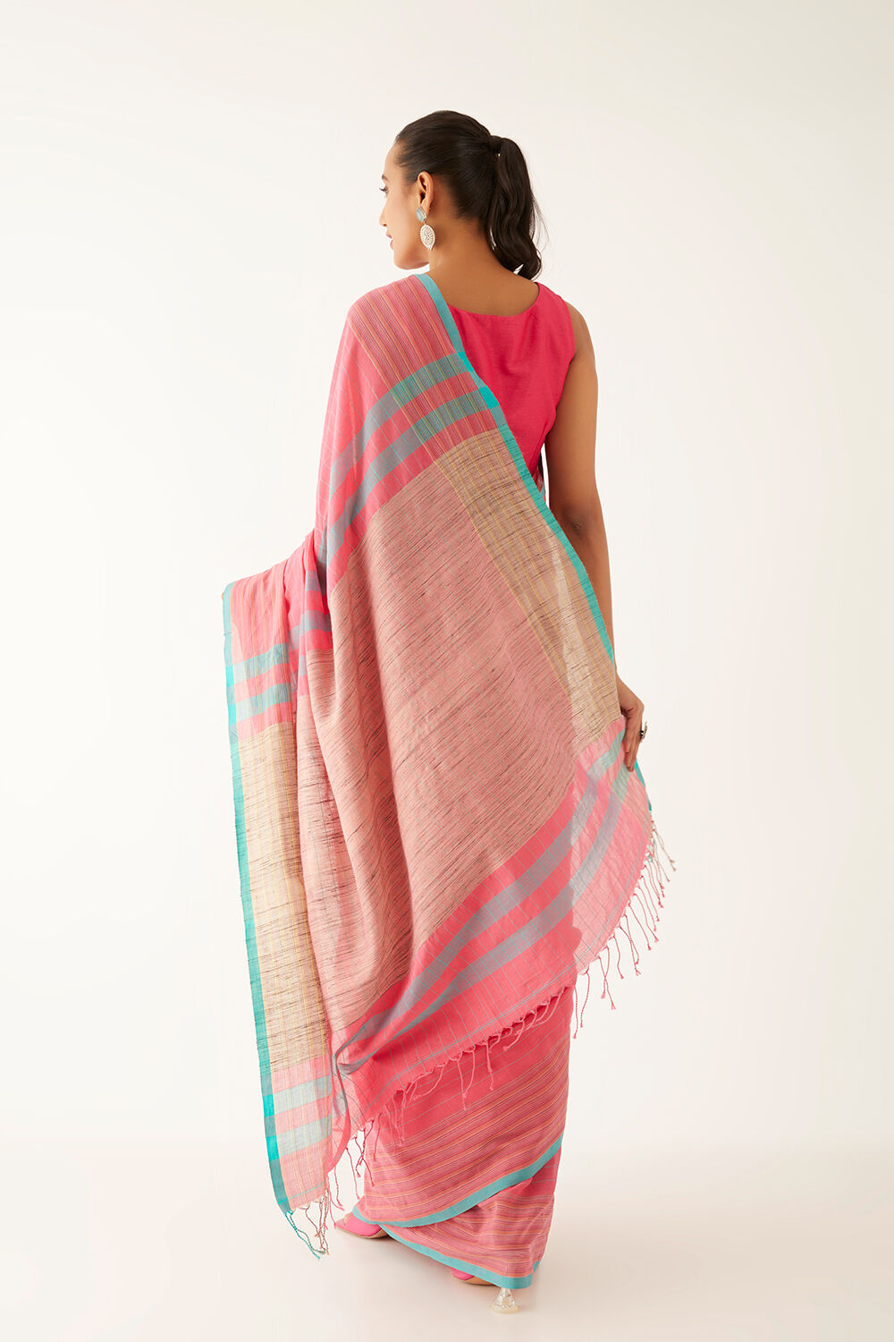 Pink Pure Cotton Bengal Saree image number null