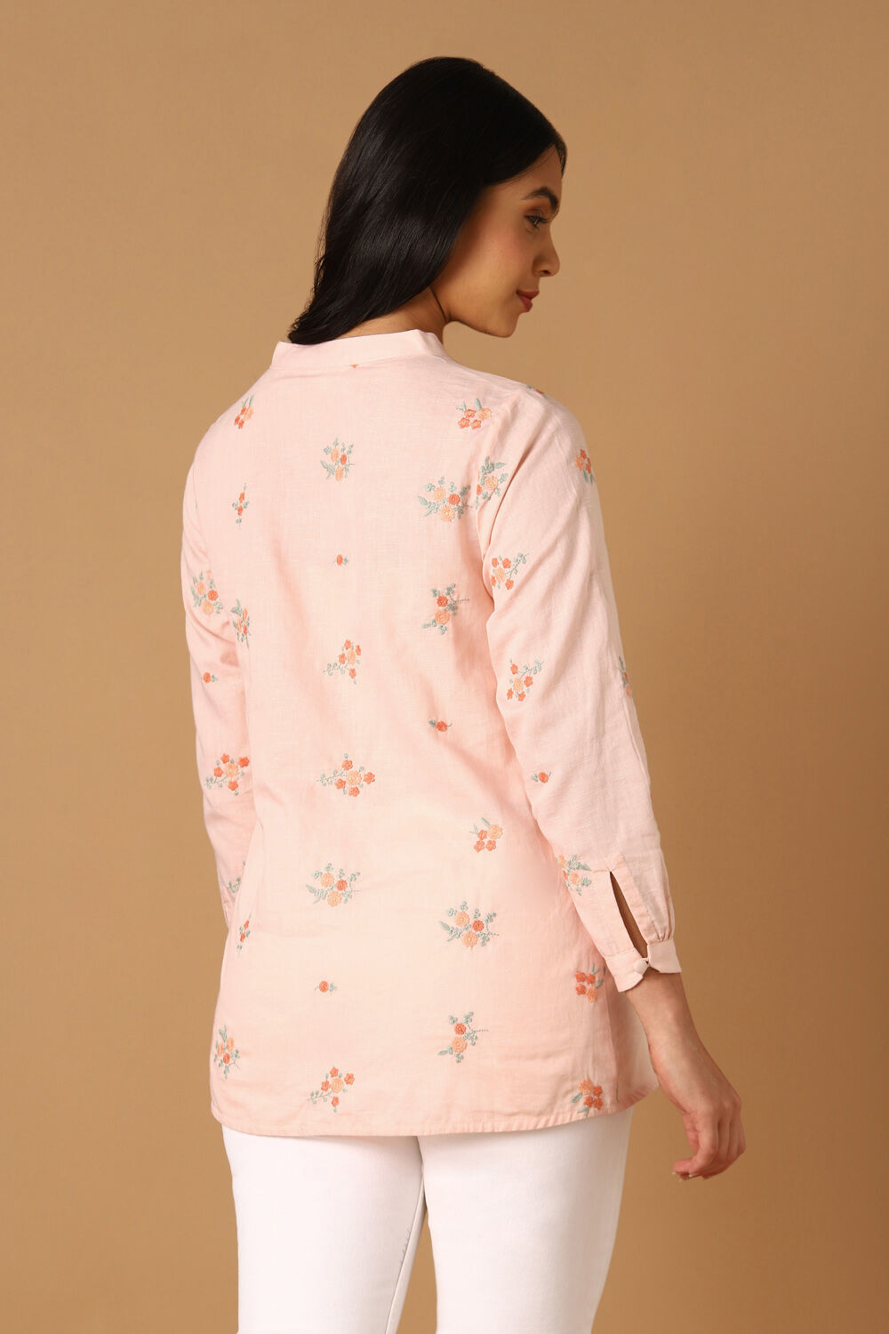 Light Pink Embroidered Kurta image number null
