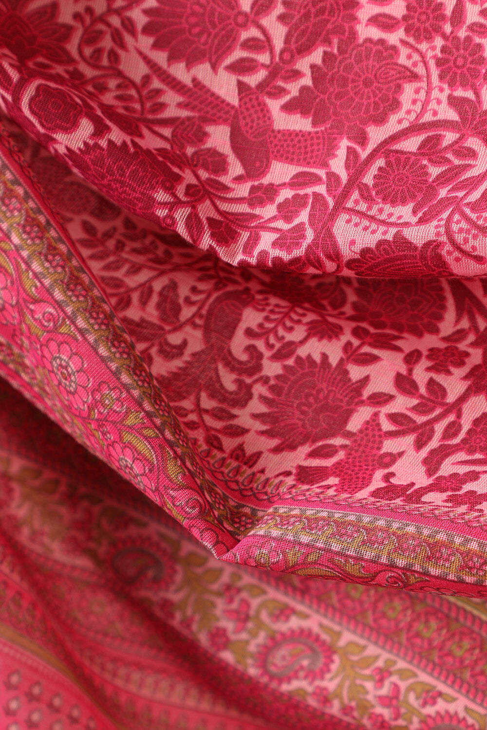 Pink Printed Bengal Pure Cotton Saree image number null