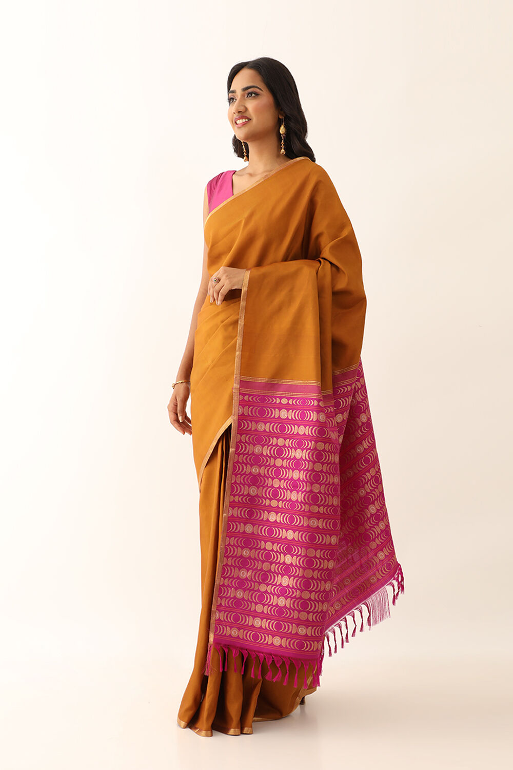 Dark Yellow Pure Silk Woven kanjivaram Saree image number null