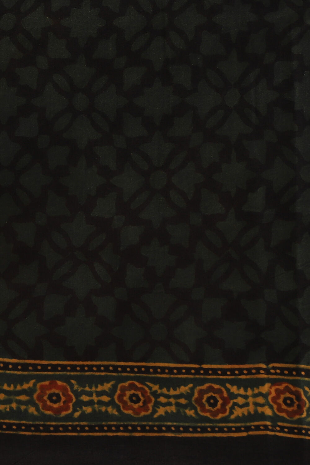 Green Pure Cotton Ajrakh Printed Saree image number null
