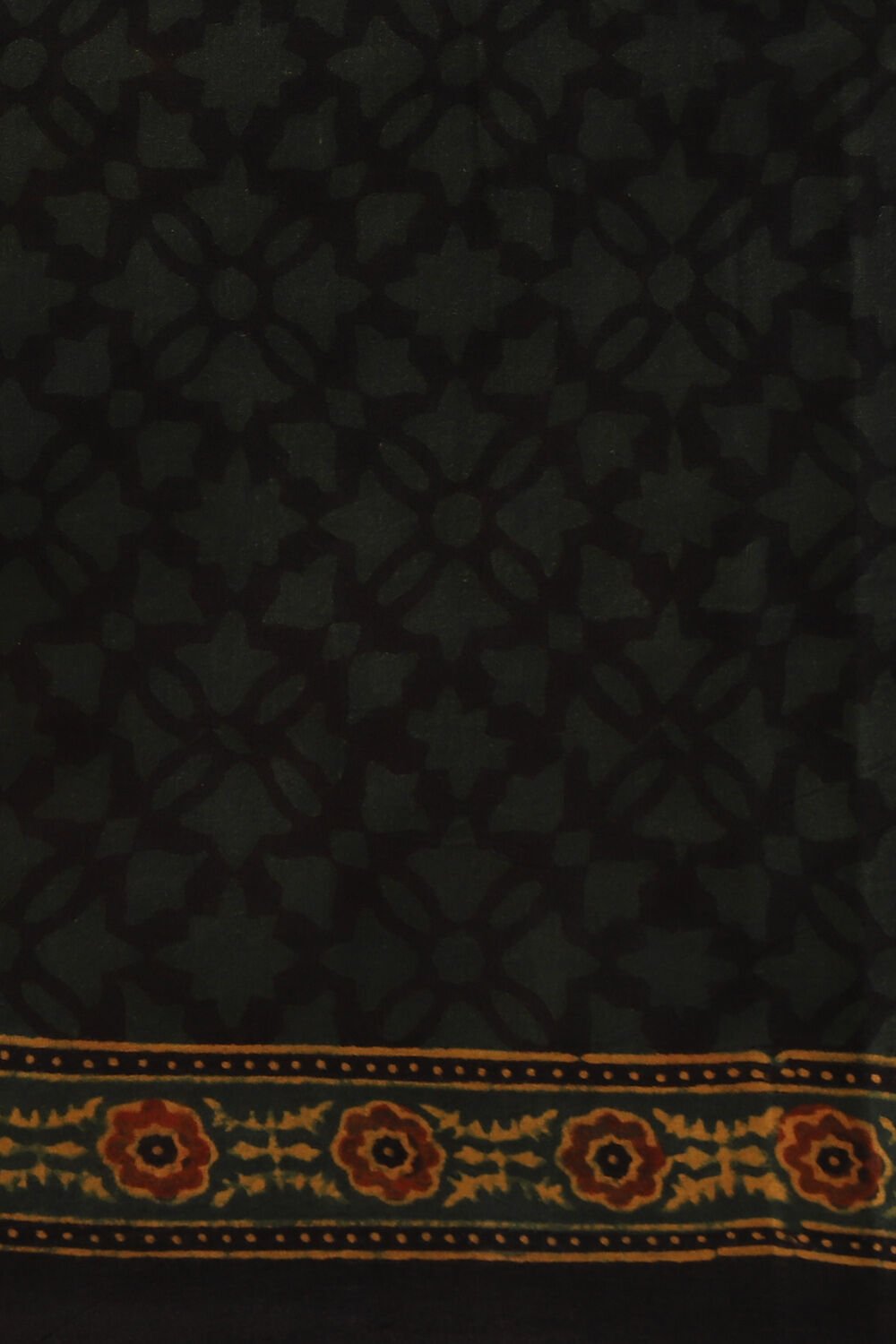 Green Pure Cotton Ajrakh Printed Saree image number null