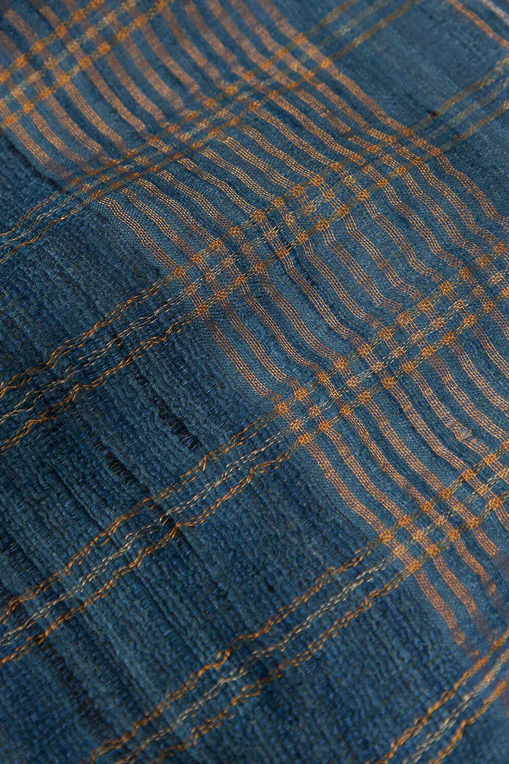 Blue Pure Tussar Silk Embroidered Saree image number null