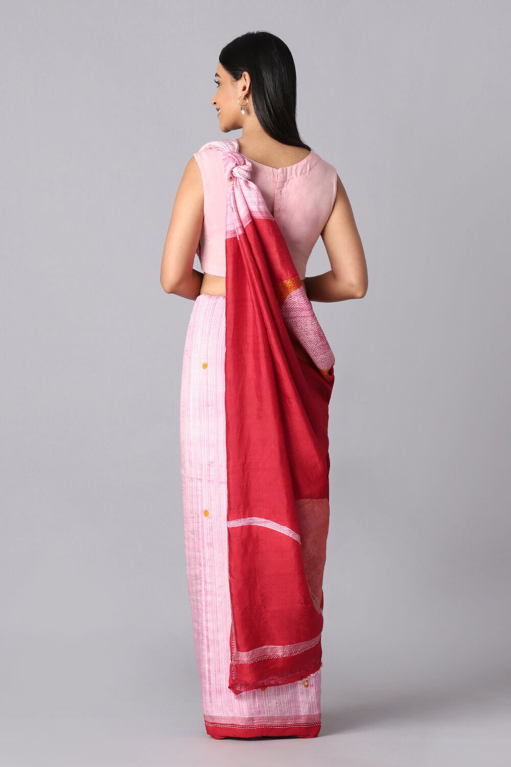 Pink Pure Silk Hand Painted Saree image number null