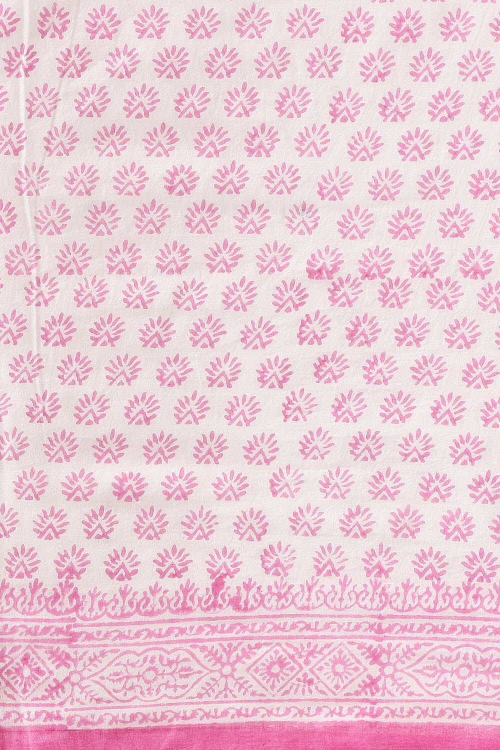 Off Pure White Cotton Sanganeri Printed image number null