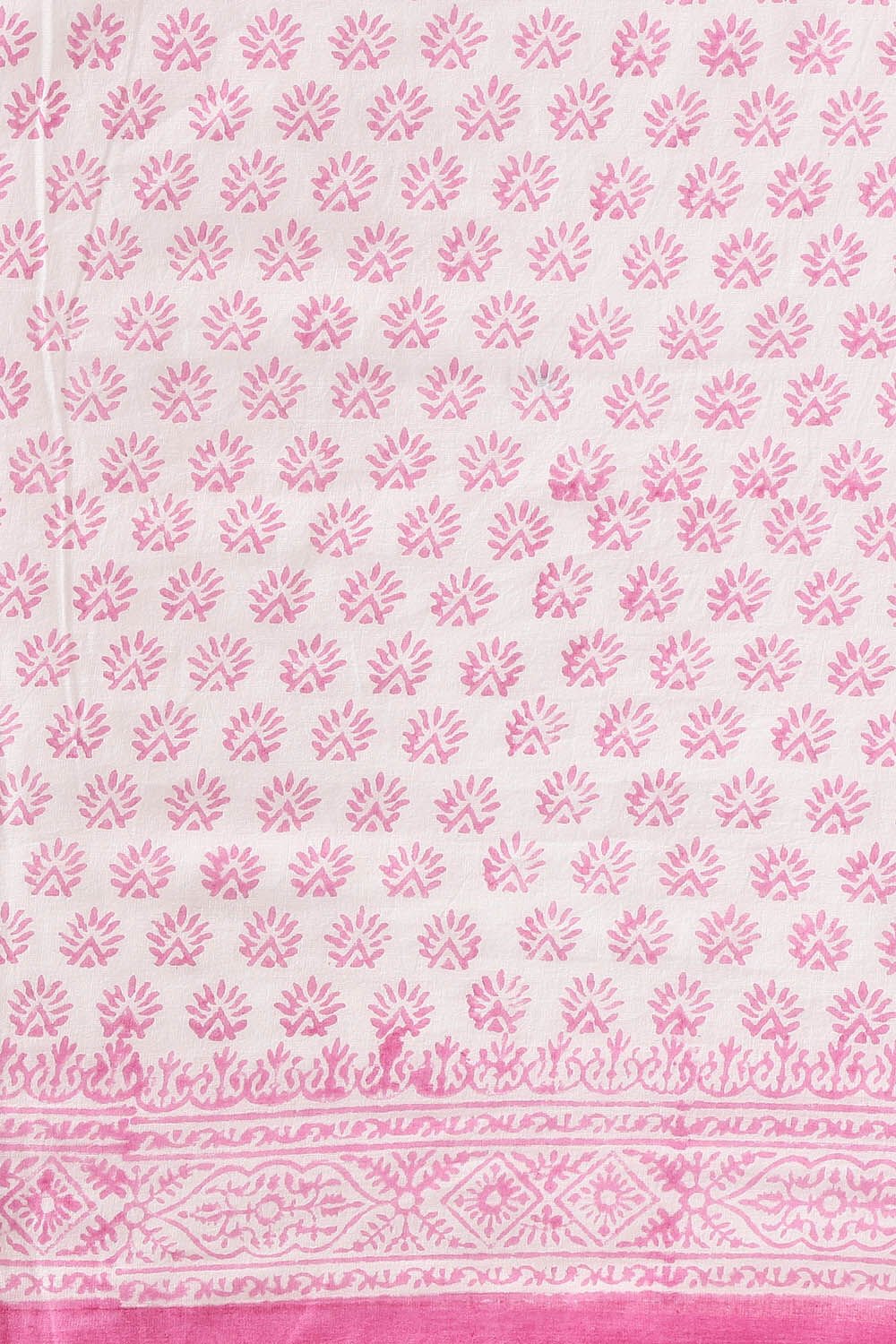 Off Pure White Cotton Sanganeri Printed image number null