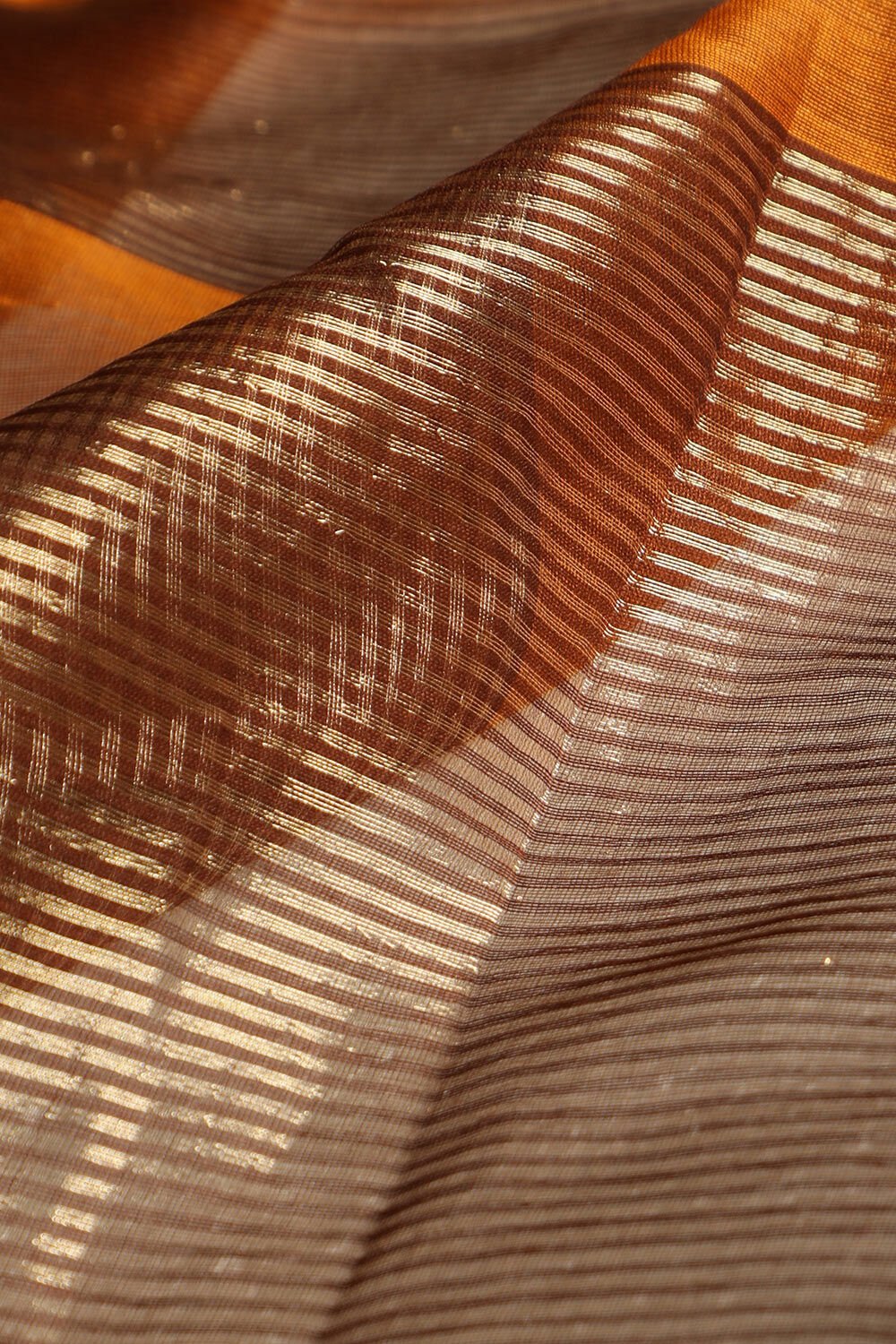 Orange Woven Pure Silk Cotton Maheswari Saree image number null