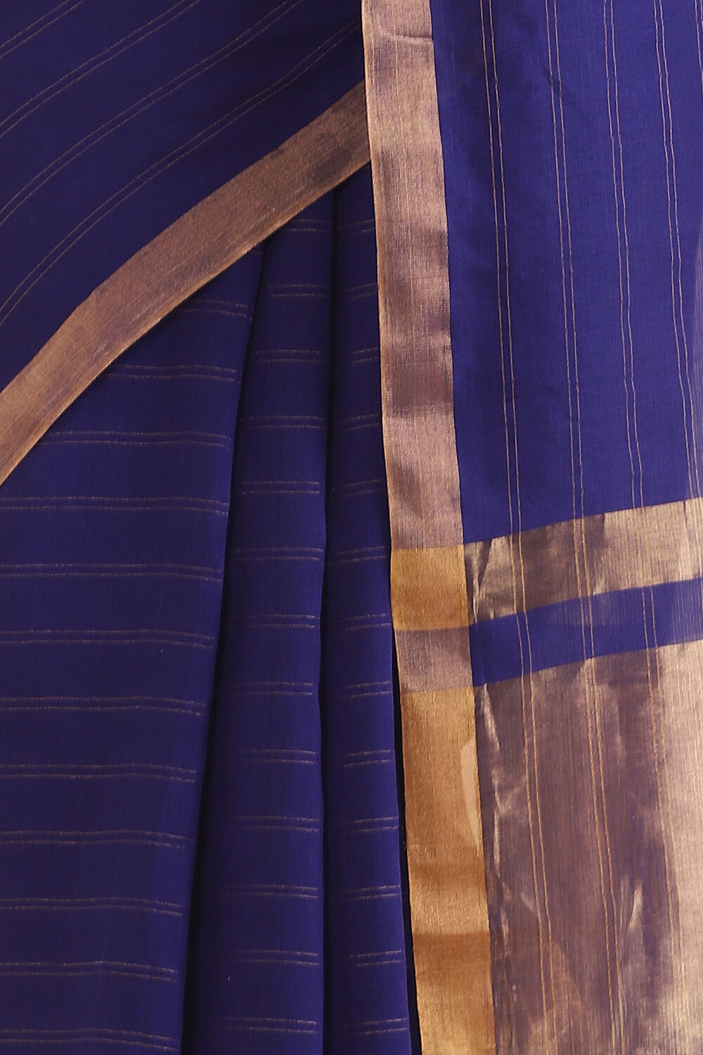 Blue Pure Silk Cotton Bengal Saree image number null