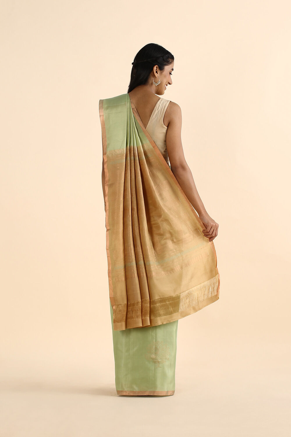 Light Green South Silk Tencel saree image number null
