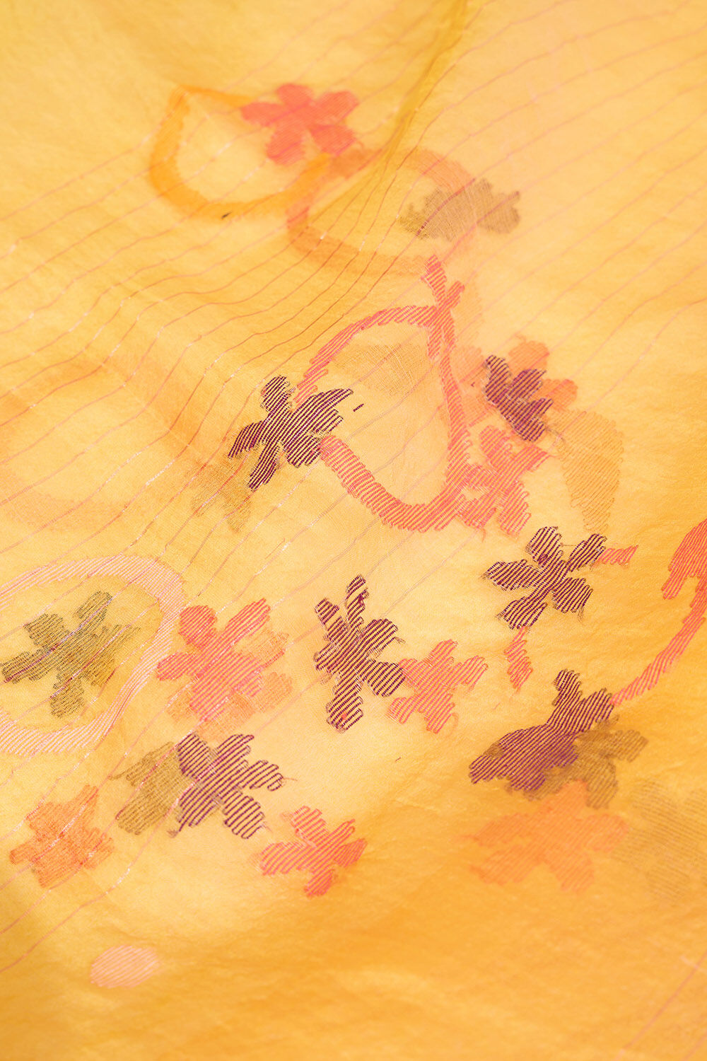 Pink Bengal Pure Silk Cotton Jamdani Saree image number null