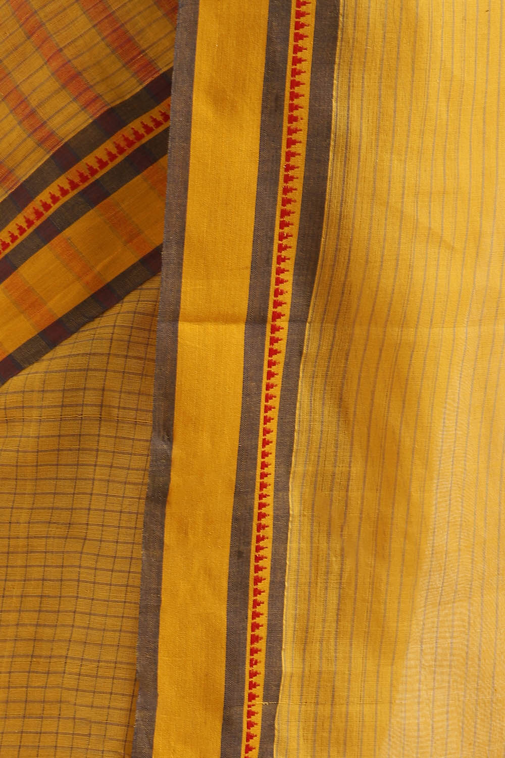 Yellow Pure Cotton Naranyanpet Saree image number null