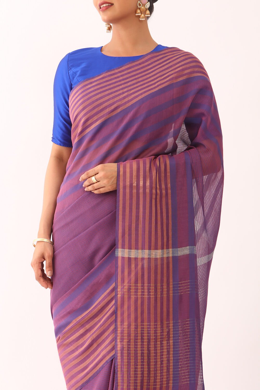 Blue Bhagalpur Woven Silk Viscose Saree image number null