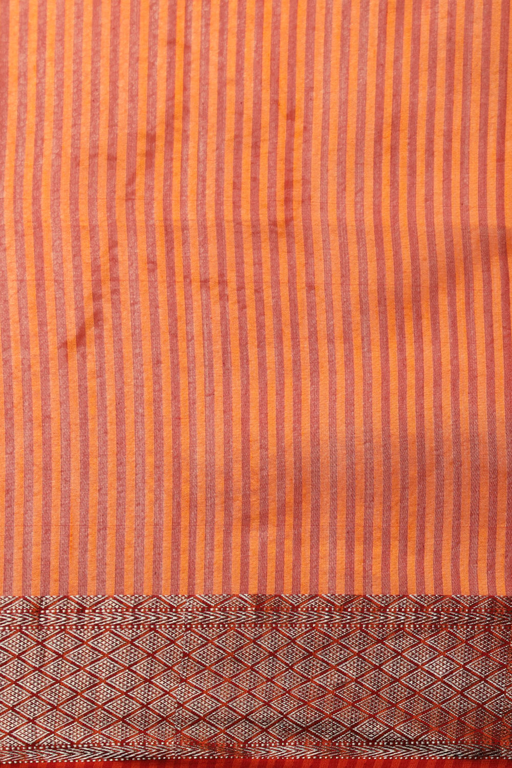 Orange Pure Silk Cotton Woven Maheshwari Saree image number null