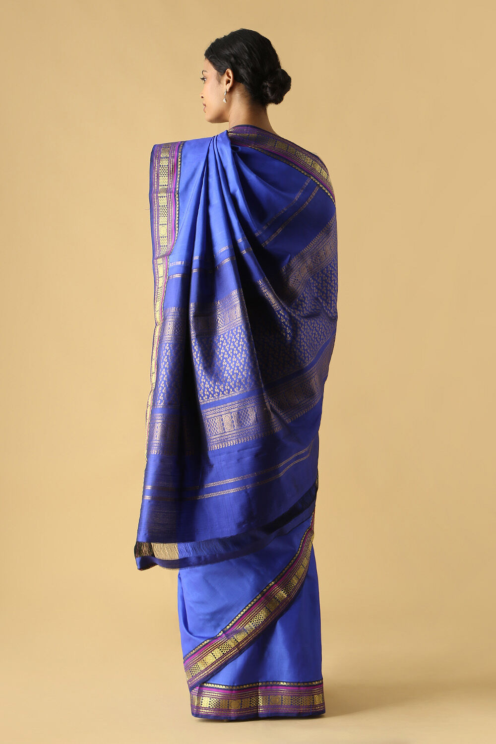Blue Pure Silk Kanjivaram Saree image number null