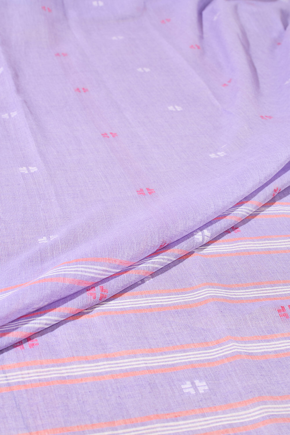 Violet Bengal Pure Cotton Jamdani Saree image number null
