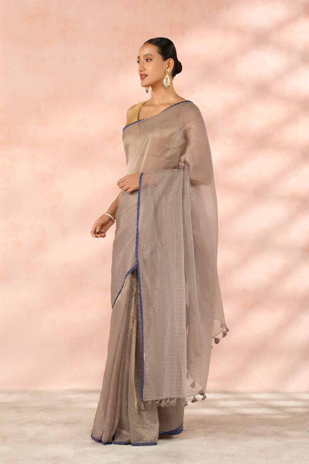 Grey Contemporary Pure Silk Cotton Embroidery Saree image number null