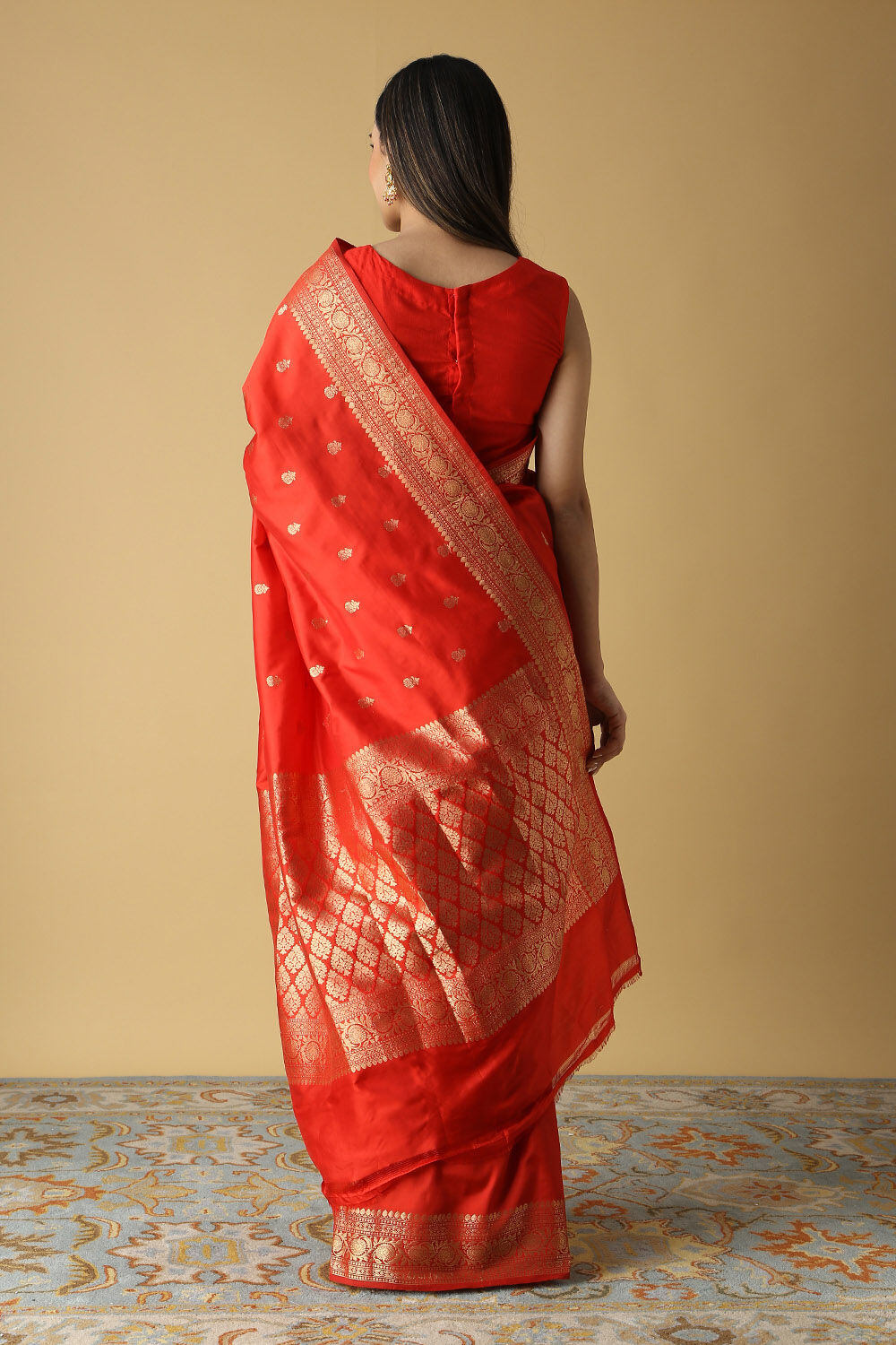 Red Pure Silk Banarasi Saree image number null