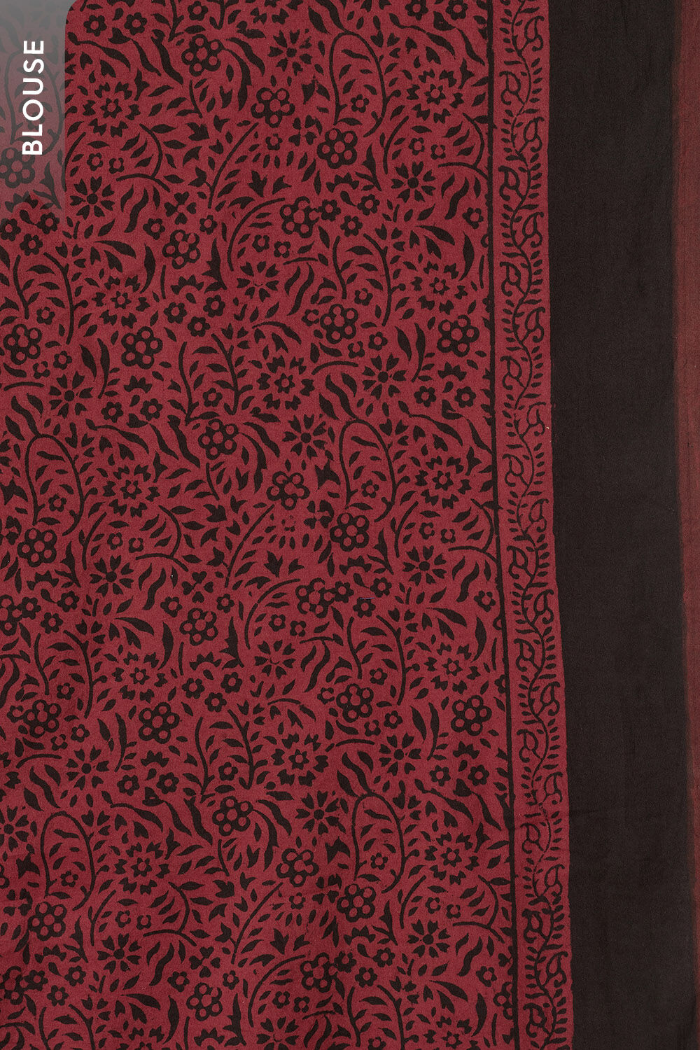 Red Bagh Block Printed Pure Cotton Saree image number null