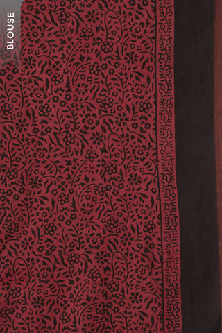 Red Bagh Block Printed Pure Cotton Saree thumbnail image number null