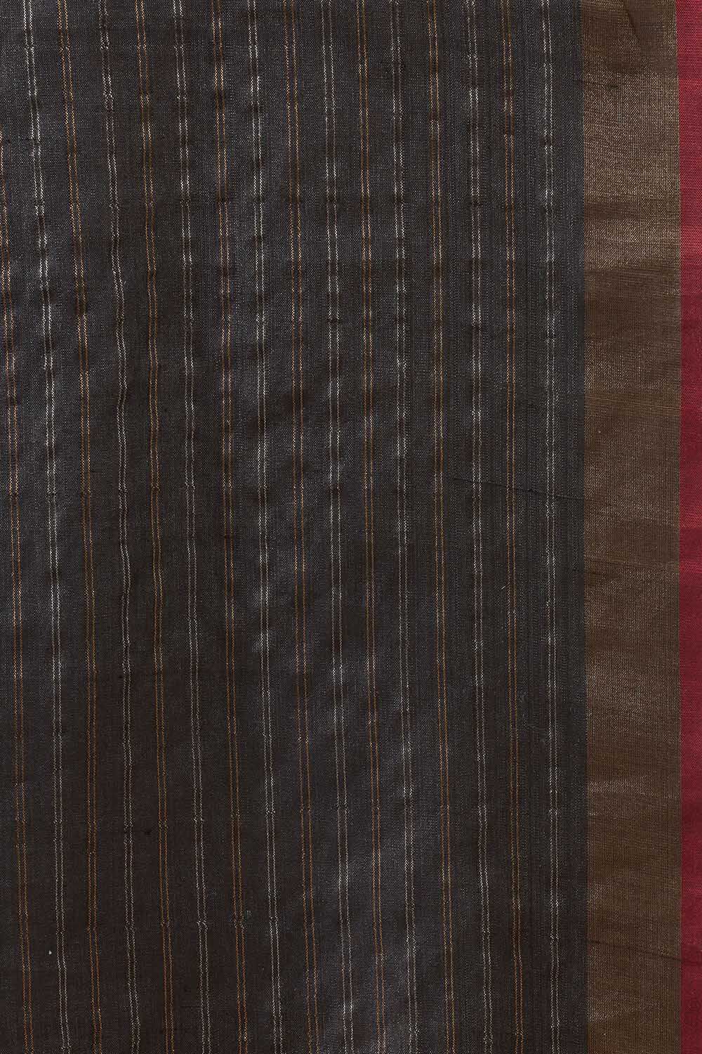 Black Bhagalpur Woven Pure Tussar Silk Saree image number null