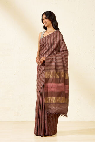 Brown Chattisgarh Woven Pure Tussar Silk Saree thumbnail image number null