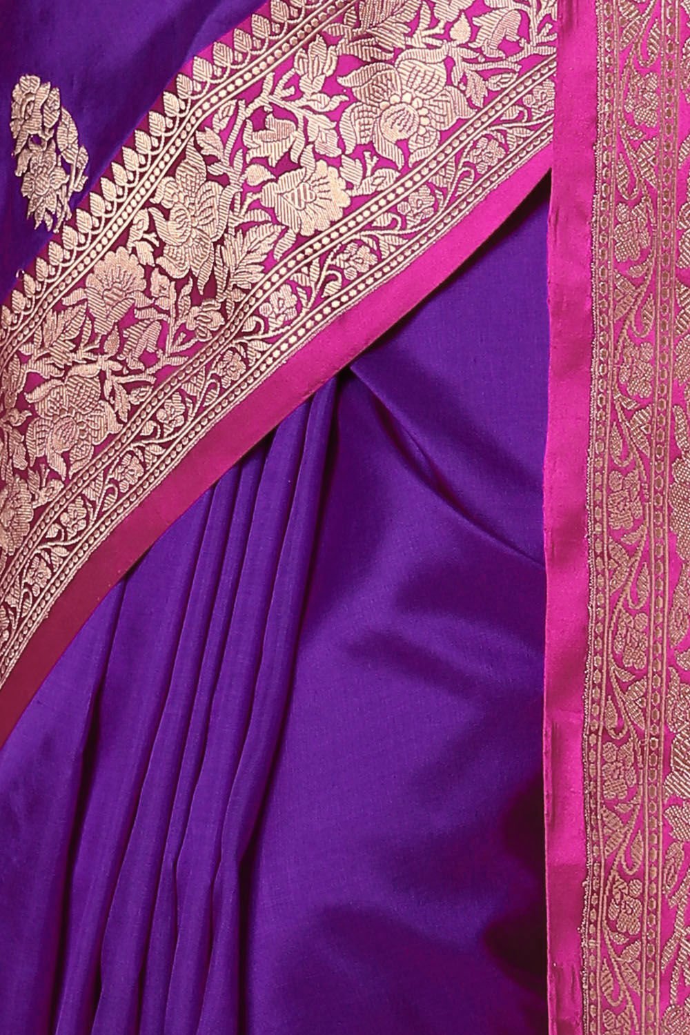 Purple Pure Silk Banarasi Saree image number null