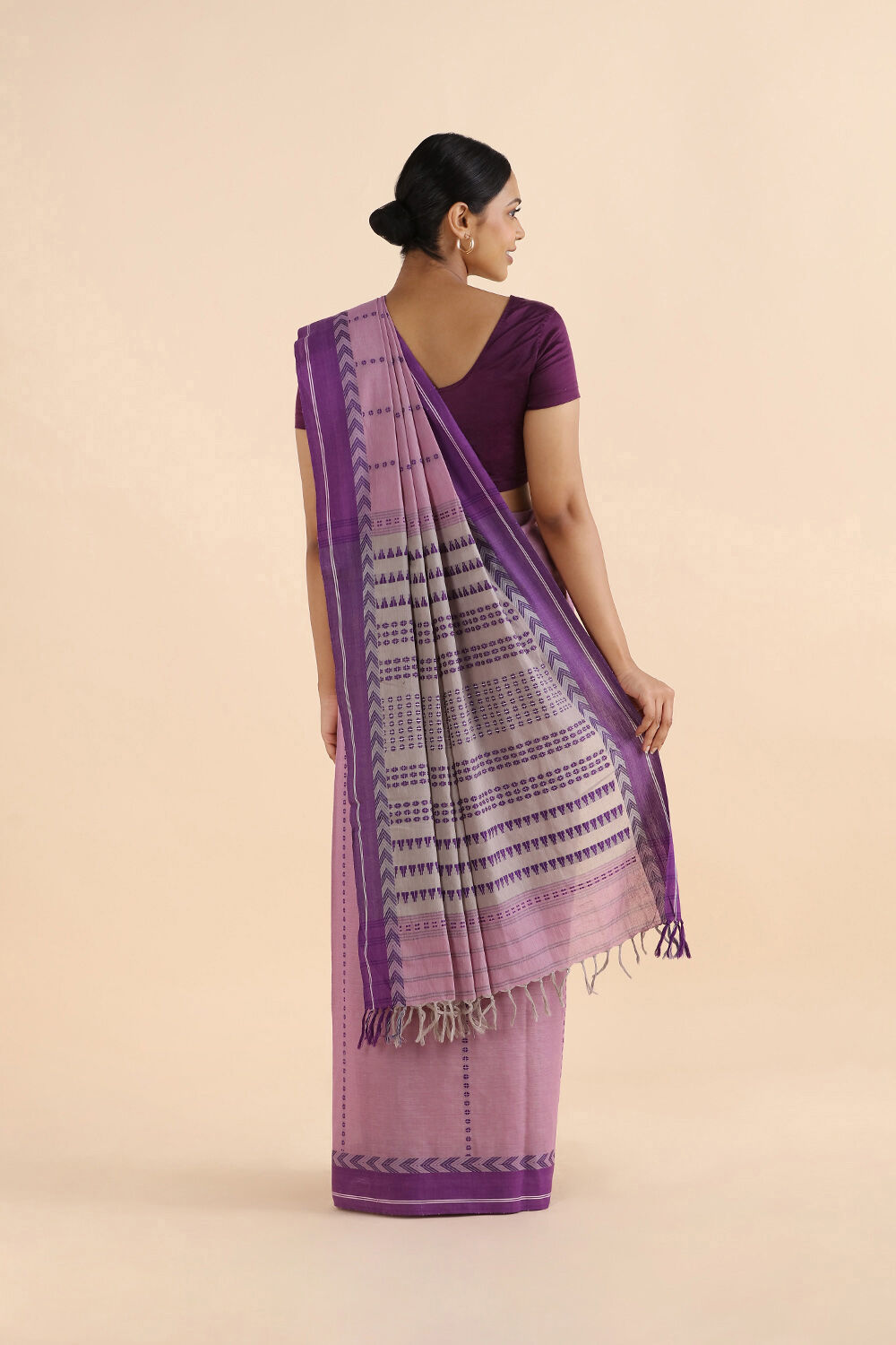 Light Pink Pure Cotton Begampur Saree image number null