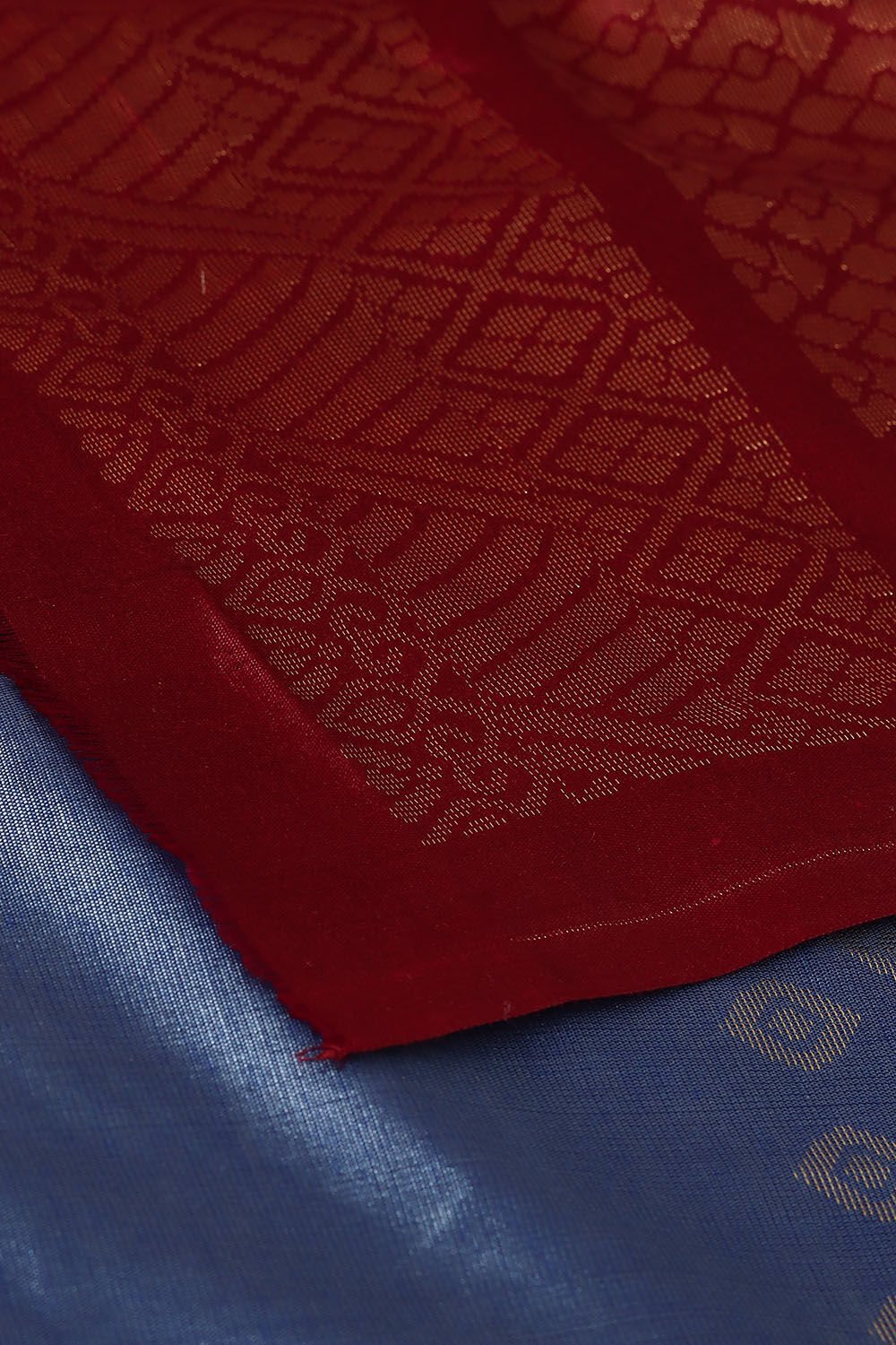 Blue Pure Silk Tencel South Saree image number null