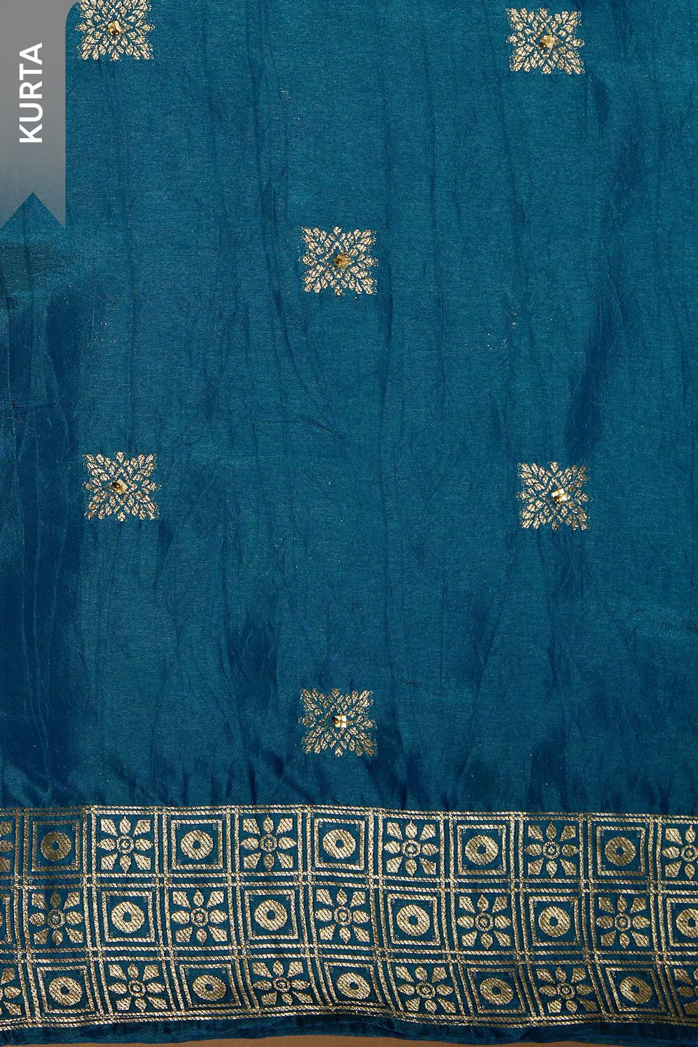 Dark Blue Woven Viscose Unstitched Suit Set image number null