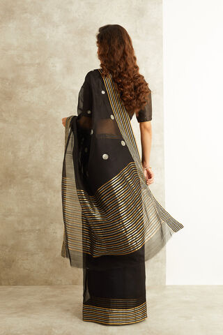 Black Pure Silk Cotton Eknaliya Chanderi Saree thumbnail image number null