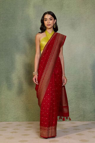 Red Woven Design Pure Viscose Saree thumbnail image number null