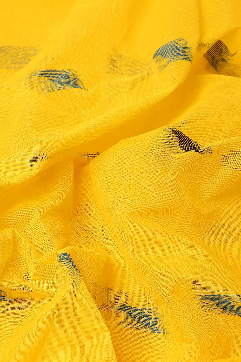 Light Pure Yellow Cotton Bengal Saree image number null