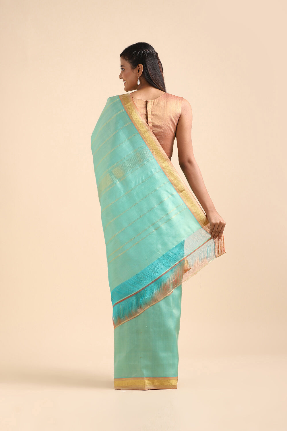 Light Green Pure Silk Kanjivaram Saree image number null