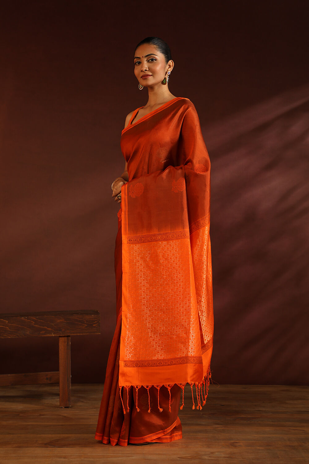 Red South Pure Silk Woven Saree image number null