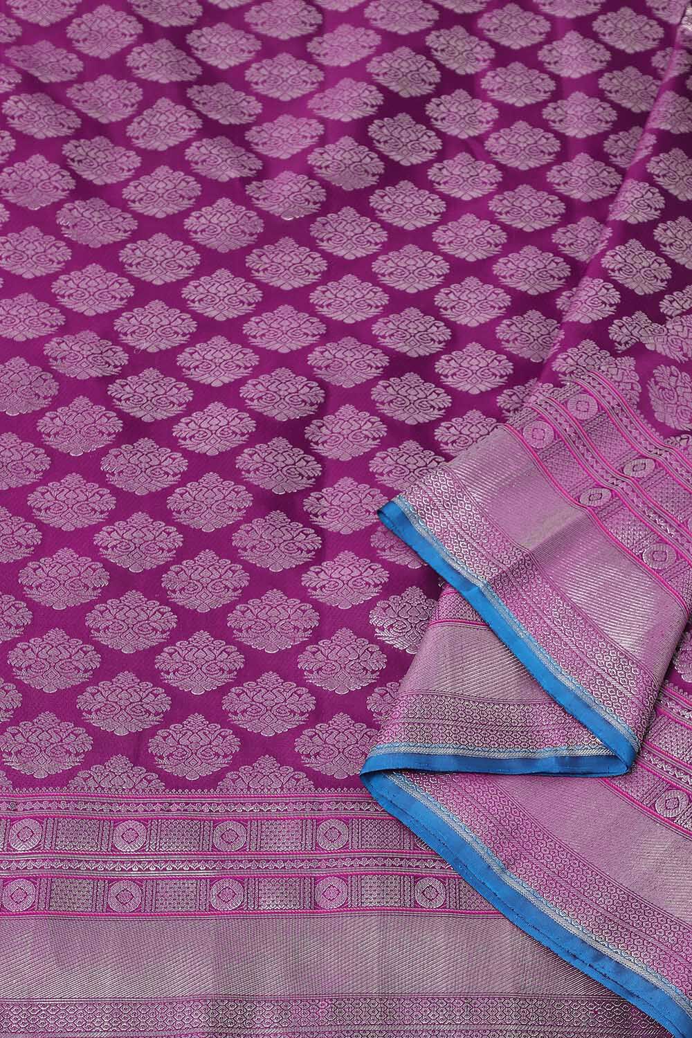 Purple Pure Silk Kanjivaram Saree image number null