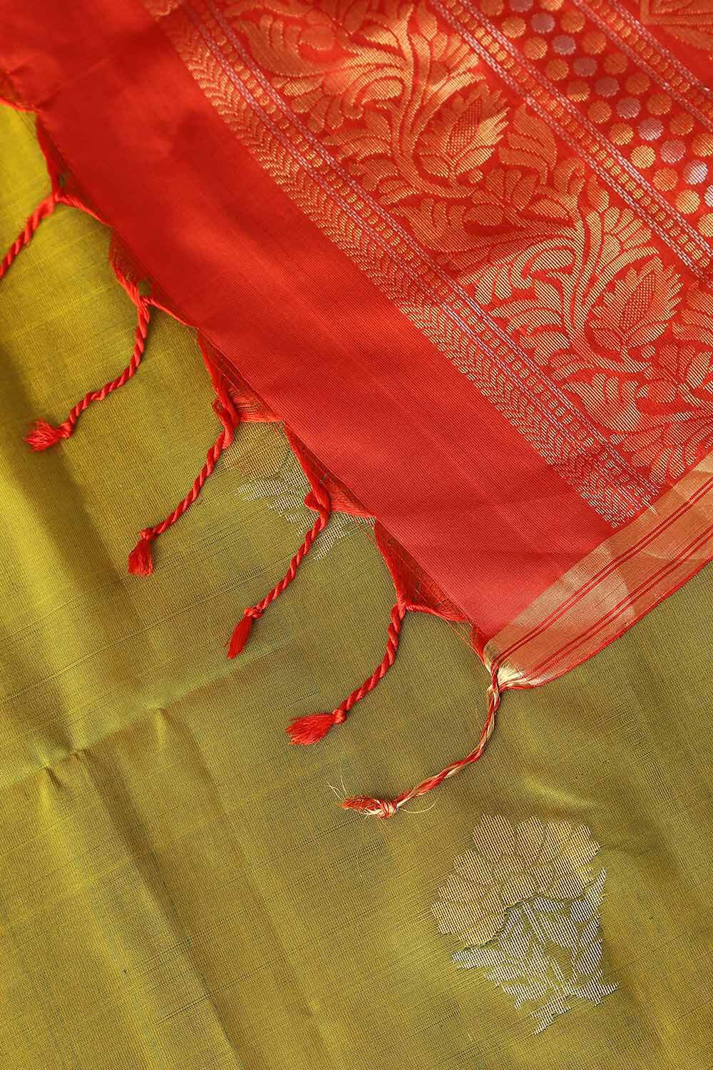 Light Green Pure Silk South Saree image number null