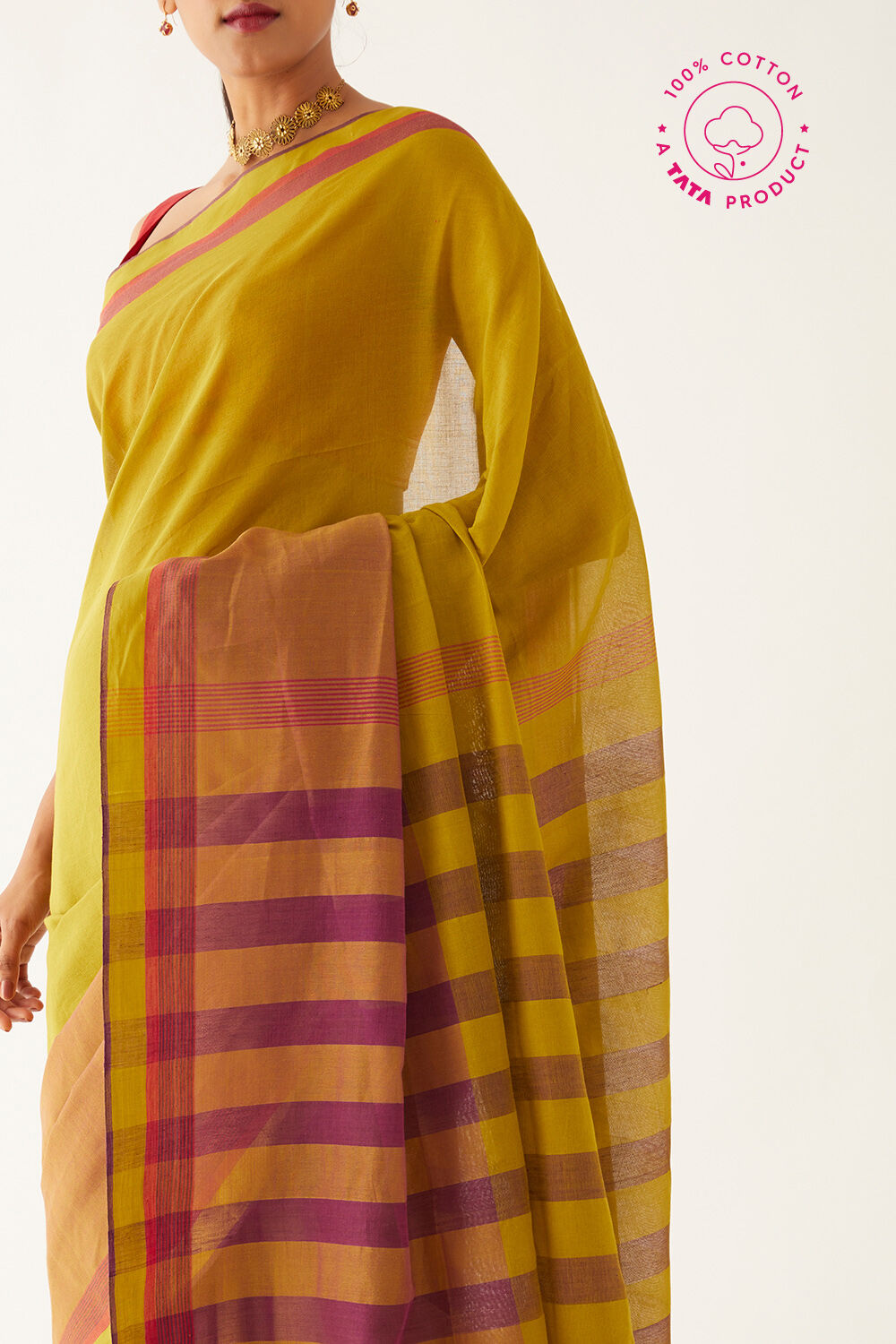 Green Pure Cotton Bengal Saree image number null