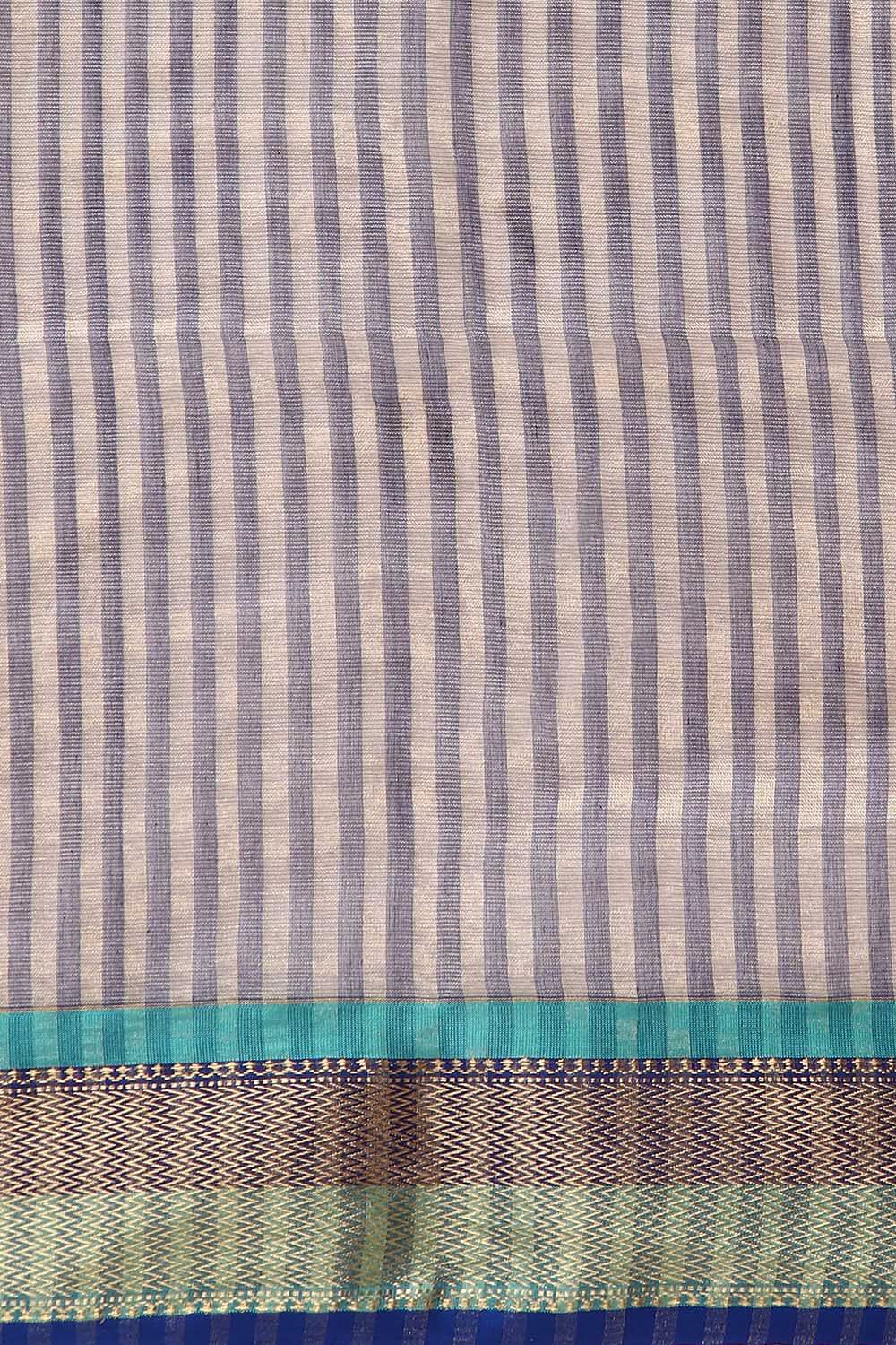 Grey Pure Cotton Tissue Maheswari Saree image number null