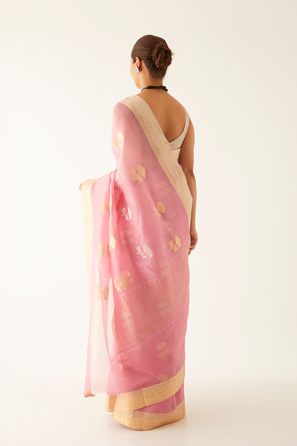Light Pink Pure Organza Banarasi Saree image number null