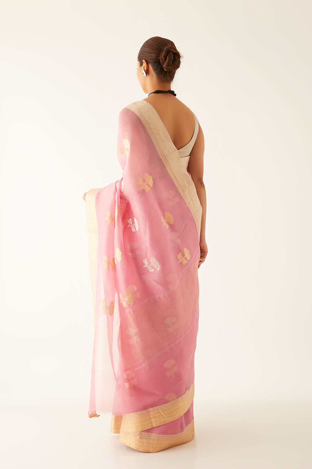 Light Pink Pure Organza Banarasi Saree image number null