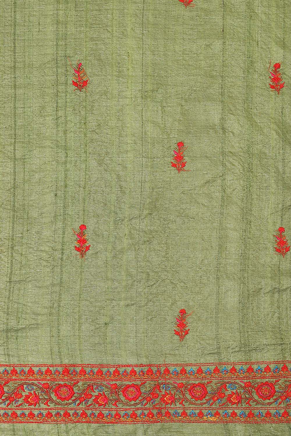 Green Embroidery Bhagalpuri Suit image number null