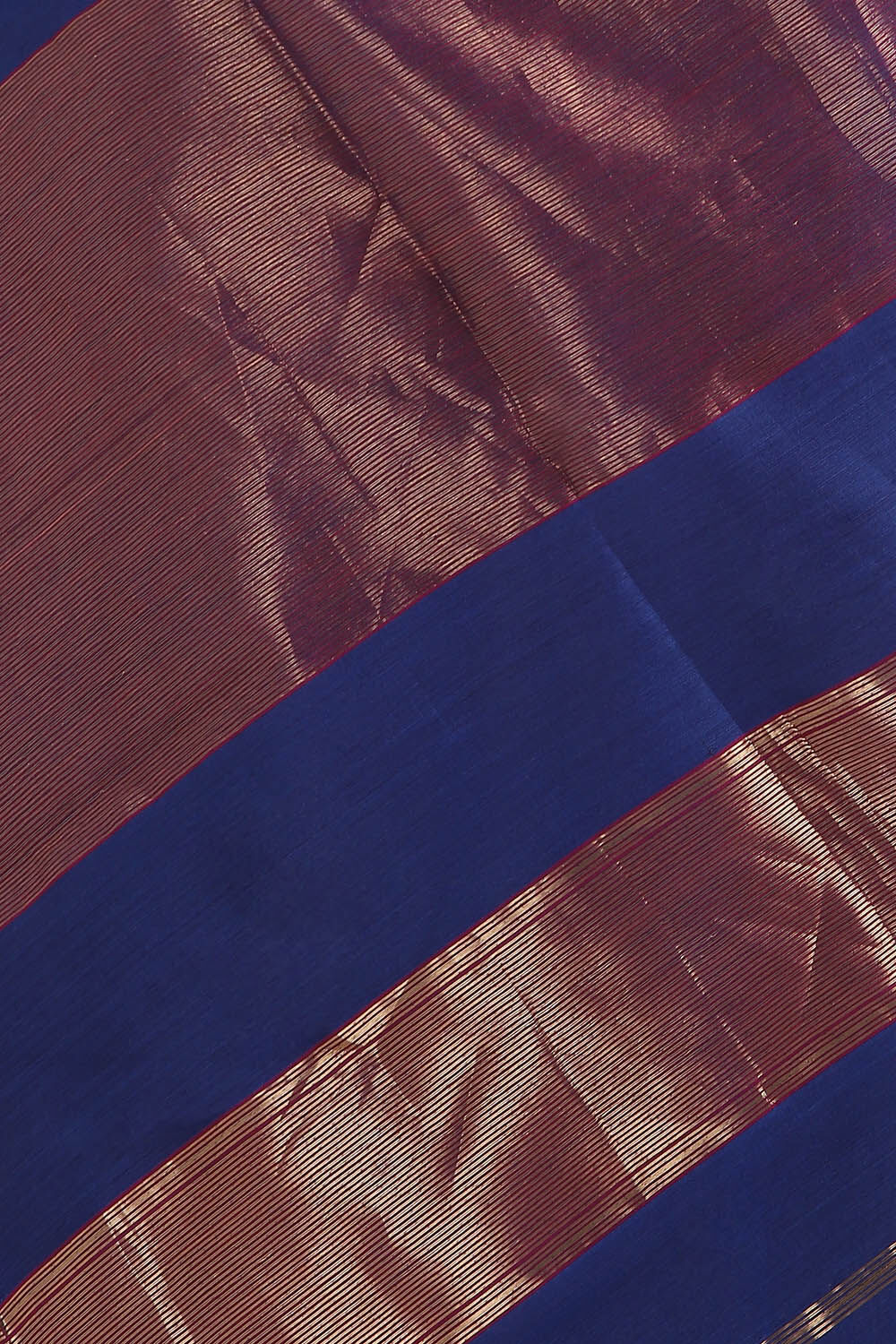 Dark Blue Pure Silk Cotton Maheswari Saree image number null